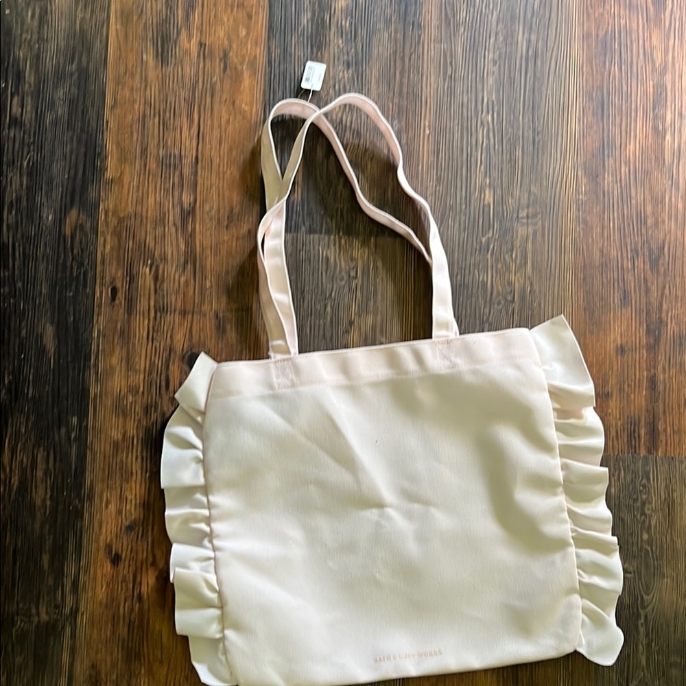 Bath & Body Works Pink Ruffled Tote Bag